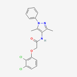 2-(2,3-Dichlorophenoxy)-N-(3,5-dimethyl-1-phenyl-1H-pyrazol-4-yl)acetamide chemical structure (CAS 956963-03-4)