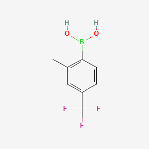 2-Methyl-4-(trifluoromethyl)phenylboronic acid chemical structure (CAS 957034-45-6)