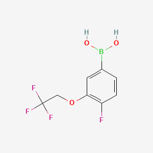(4-Fluoro-3-(2,2,2-trifluoroethoxy)phenyl)boronic acid chemical structure (CAS 957034-62-7)