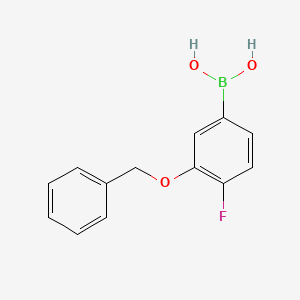 3-Benzyloxy-4-fluorophenylboronic acid chemical structure (CAS 957034-74-1)