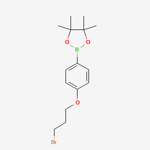2-(4-(3-Bromopropoxy)phenyl)-4,4,5,5-tetramethyl-1,3,2-dioxaborolane chemical structure (CAS 957061-13-1)