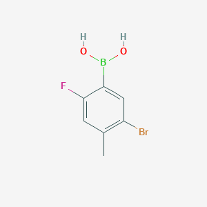 5-Bromo-2-fluoro-4-methylphenylboronic acid chemical structure (CAS 957061-14-2)