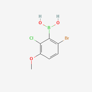 (6-Bromo-2-chloro-3-methoxyphenyl)boronic acid chemical structure (CAS 957062-55-4)