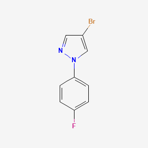 4-Bromo-1-(4-fluorophenyl)-1H-pyrazole chemical structure (CAS 957062-56-5)