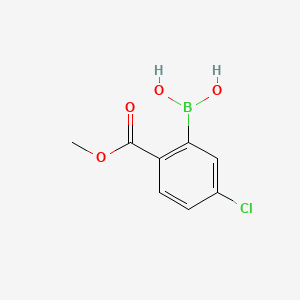 (5-Chloro-2-(methoxycarbonyl)phenyl)boronic acid chemical structure (CAS 957062-64-5)