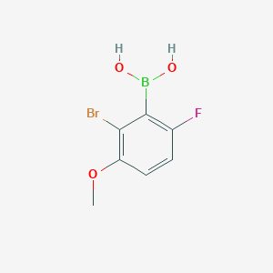 (2-Bromo-6-fluoro-3-methoxyphenyl)boronic acid chemical structure (CAS 957062-89-4)