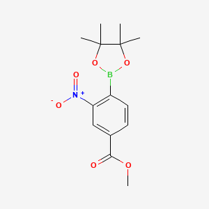 Methyl 3-nitro-4-(4,4,5,5-tetramethyl-1,3,2-dioxaborolan-2-yl)benzoate chemical structure (CAS 957065-97-3)