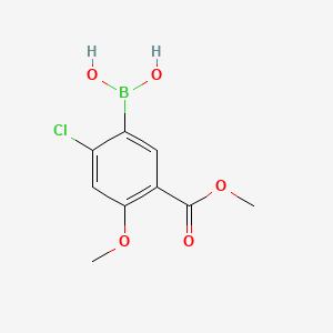 (2-Chloro-4-methoxy-5-(methoxycarbonyl)phenyl)boronic acid chemical structure (CAS 957066-07-8)