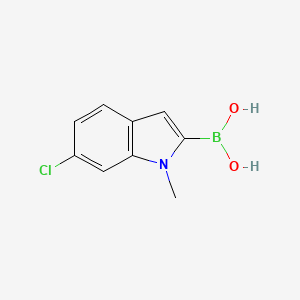 6-Chloro-1-methylindole-2-boronic acid chemical structure (CAS 957066-11-4)