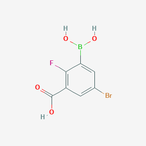 3-Borono-5-bromo-2-fluorobenzoic acid chemical structure (CAS 957120-63-7)