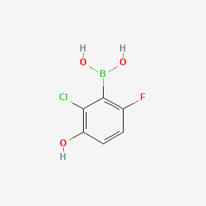 2-Chloro-6-fluoro-3-hydroxyphenylboronic acid chemical structure (CAS 957121-07-2)