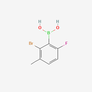 (2-Bromo-6-fluoro-3-methylphenyl)boronic acid chemical structure (CAS 957121-09-4)