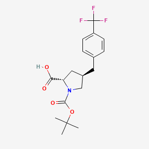 (2S,4R)-1-(tert-Butoxycarbonyl)-4-(4-(trifluoromethyl)benzyl)pyrrolidine-2-carboxylic acid chemical structure (CAS 957311-17-0)