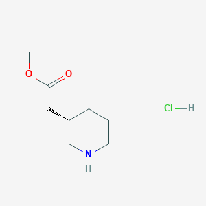(S)-Methyl 2-(piperidin-3-yl)acetate hydrochloride chemical structure (CAS 957471-98-6)