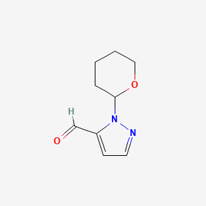 1-(Tetrahydro-2H-pyran-2-yl)-1H-pyrazole-5-carbaldehyde chemical structure (CAS 957483-88-4)