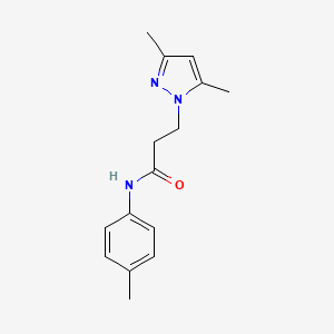 3-(3,5-Dimethyl-1H-pyrazol-1-yl)-N-(p-tolyl)propanamide chemical structure (CAS 957511-97-6)