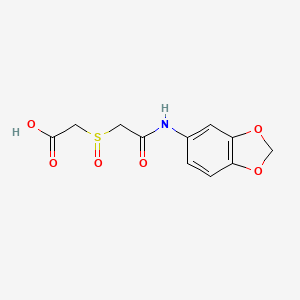 2-((2-(Benzo[d][1,3]dioxol-5-ylamino)-2-oxoethyl)sulfinyl)acetic acid chemical structure (CAS 957513-35-8)