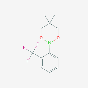 5,5-Dimethyl-2-(2-(trifluoromethyl)phenyl)-1,3,2-dioxaborinane chemical structure (CAS 95753-22-3)