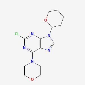 4-(2-Chloro-9-(tetrahydro-2h-pyran-2-yl)-9h-purin-6-yl)morpholine chemical structure (CAS 95758-04-6)