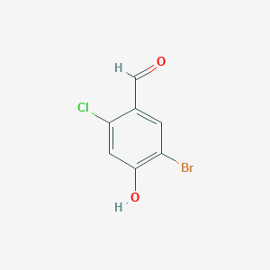 5-Bromo-2-chloro-4-hydroxybenzaldehyde chemical structure (CAS 957774-27-5)