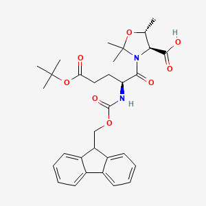 (4S,5R)-3-((S)-2-((((9H-Fluoren-9-yl)methoxy)carbonyl)amino)-5-(tert-butoxy)-5-oxopentanoyl)-2,2,5-trimethyloxazolidine-4-carboxylic acid chemical structure (CAS 957780-56-2)
