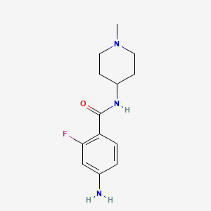 4-Amino-2-fluoro-N-(1-methylpiperidin-4-yl)benzamide chemical structure (CAS 957855-54-8)
