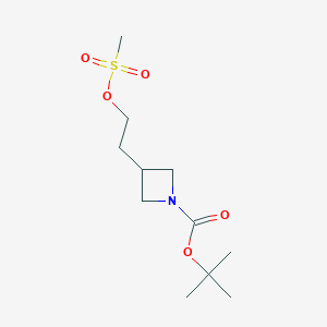 tert-Butyl 3-(2-((methylsulfonyl)oxy)ethyl)azetidine-1-carboxylate chemical structure (CAS 958026-60-3)