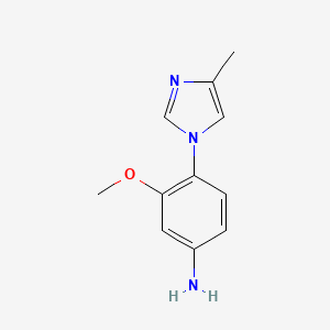 3-Methoxy-4-(4-methyl-1H-imidazol-1-yl)aniline chemical structure (CAS 958245-18-6)