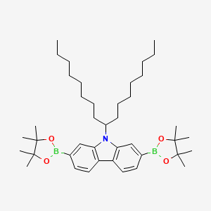 9-(Heptadecan-9-yl)-2,7-bis(4,4,5,5-tetramethyl-1,3,2-dioxaborolan-2-yl)-9H-carbazole chemical structure (CAS 958261-51-3)