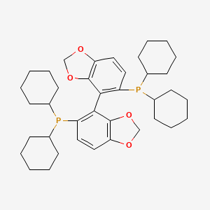 (S)-5,5'-Bis(dicyclohexylphosphino)-4,4'-bibenzo[d][1,3]dioxole chemical structure (CAS 958300-30-6)