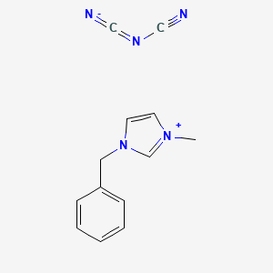 1-Benzyl-3-methylimidazolium dicyanamide chemical structure (CAS 958445-60-8)
