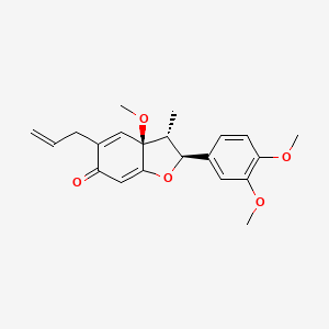(2S,3R,3aS)-5-Allyl-2-(3,4-dimethoxyphenyl)-3a-methoxy-3-methyl-3,3a-dihydrobenzofuran-6(2H)-one chemical structure (CAS 95851-37-9)