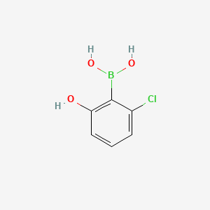 (2-Chloro-6-hydroxyphenyl)boronic acid chemical structure (CAS 958646-70-3)
