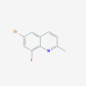 6-Bromo-8-fluoro-2-methylquinoline chemical structure (CAS 958650-94-7)