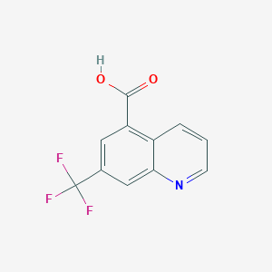 7-(Trifluoromethyl)quinoline-5-carboxylic acid chemical structure (CAS 959034-77-6)