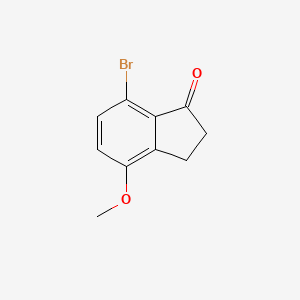 7-Bromo-4-methoxy-2,3-dihydro-1H-inden-1-one chemical structure (CAS 959058-59-4)