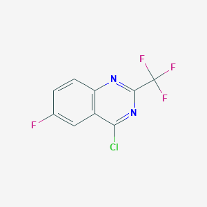 4-Chloro-6-fluoro-2-(trifluoromethyl)quinazoline chemical structure (CAS 959238-11-0)