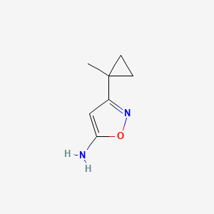 3-(1-Methylcyclopropyl)isoxazol-5-amine chemical structure (CAS 95924-27-9)