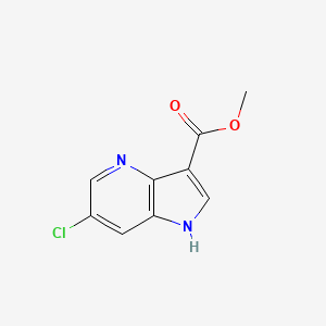 Methyl 6-chloro-1H-pyrrolo[3,2-b]pyridine-3-carboxylate chemical structure (CAS 959245-12-6)