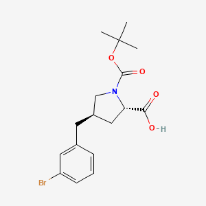 (2S,4R)-4-(3-Bromobenzyl)-1-(tert-butoxycarbonyl)pyrrolidine-2-carboxylic acid chemical structure (CAS 959579-64-7)