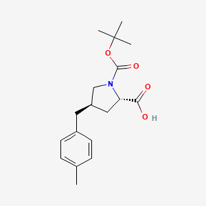 (2S,4R)-1-(tert-Butoxycarbonyl)-4-(4-methylbenzyl)pyrrolidine-2-carboxylic acid chemical structure (CAS 959581-21-6)