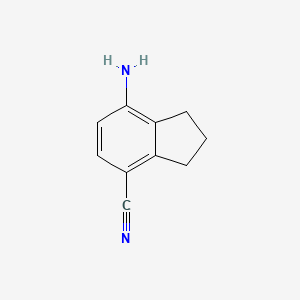 7-Amino-2,3-dihydro-1H-indene-4-carbonitrile chemical structure (CAS 959694-78-1)