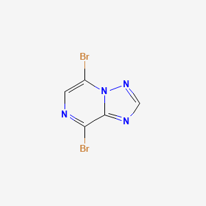 5,8-Dibromo[1,2,4]triazolo[1,5-a]pyrazine chemical structure (CAS 959755-46-5)