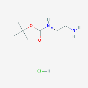 (S)-tert-Butyl (1-aminopropan-2-yl)carbamate hydrochloride chemical structure (CAS 959833-70-6)