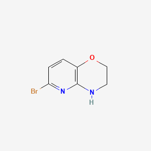 6-Bromo-3,4-dihydro-2H-pyrido[3,2-b][1,4]oxazine chemical structure (CAS 959992-62-2)