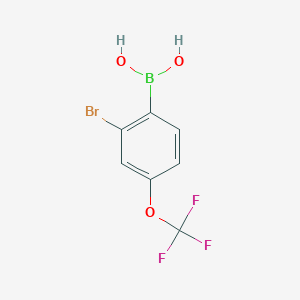 (2-Bromo-4-(trifluoromethoxy)phenyl)boronic acid chemical structure (CAS 959997-86-5)