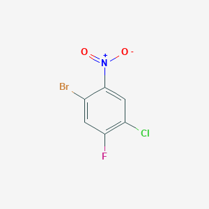 1-Bromo-4-chloro-5-fluoro-2-nitrobenzene chemical structure (CAS 960000-93-5)