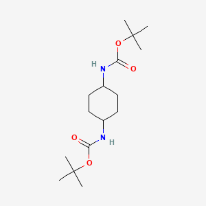 Di-tert-butyl cyclohexane-1,4-diyldicarbamate chemical structure (CAS 960071-19-6)