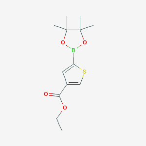 Ethyl 5-(4,4,5,5-tetramethyl-1,3,2-dioxaborolan-2-yl)thiophene-3-carboxylate chemical structure (CAS 960116-27-2)