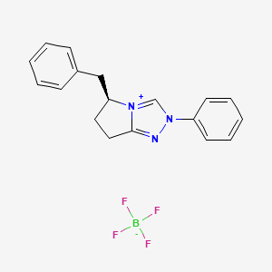 (S)-5-Benzyl-2-phenyl-6,7-dihydro-5H-pyrrolo[2,1-c][1,2,4]triazol-2-ium tetrafluoroborate chemical structure (CAS 960254-94-8)